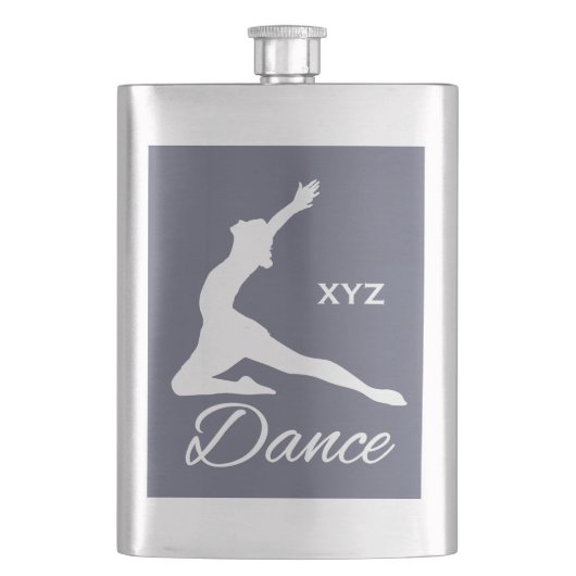 Aangepaste monogram- en kleurenkolf DANCE Heupfles (Voorkant)