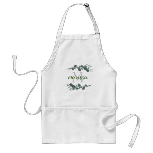 Aangepaste monogram en naam Eucalyptus Foliage S Standaard Schort
