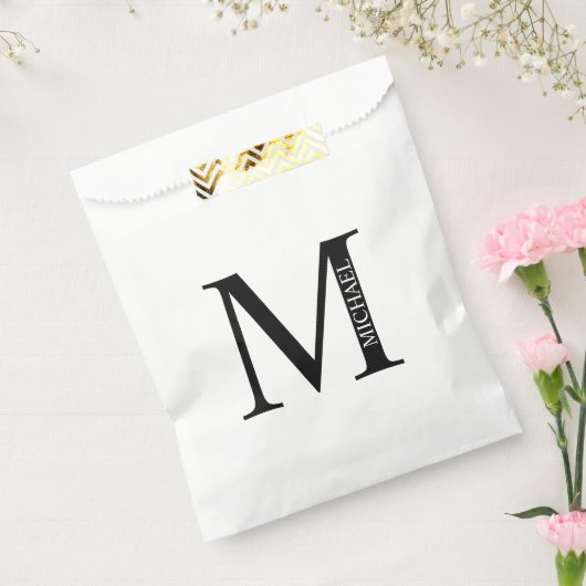 Aangepaste monogram en naam Favor Bag Bedankzakje (Gezegeld)