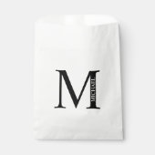 Aangepaste monogram en naam Favor Bag Bedankzakje (Voorkant)