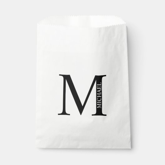 Aangepaste monogram en naam Favor Bag Bedankzakje (Voorkant)