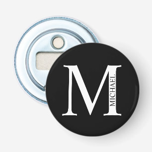 Aangepaste monogram en naam flesopening button flesopener