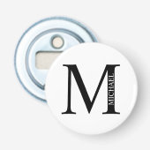 Aangepaste monogram en naam flesopening button flesopener (Voorkant)