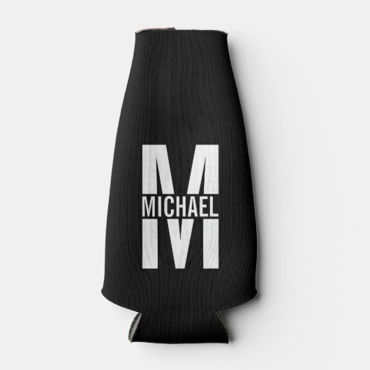 Aangepaste monogram en naam flessenkoeler flesjeskoeler (Voorkant)