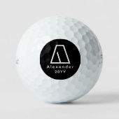 Aangepaste monogram en naam golfballen (Voorkant)