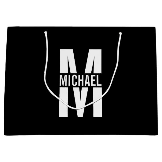 Aangepaste monogram en naam grote cadeau groot cadeauzakje (Voorkant)