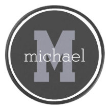 Aangepaste monogram en naam hockey puck