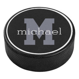 Aangepaste monogram en naam hockey puck