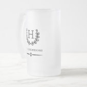 Aangepaste monogram en naam Laurel Matglas Bierpul (Voorkant links)