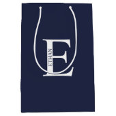 Aangepaste monogram en naam Middelgrote Gift Bag Medium Cadeauzakje (Voorkant)