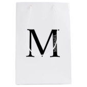 Aangepaste monogram en naam Middelgrote Gift Bag Medium Cadeauzakje (Voorkant)