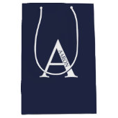 Aangepaste monogram en naam Middelgrote Gift Bag Medium Cadeauzakje (Voorkant)