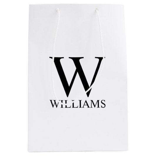 Aangepaste monogram en naam Middelgrote Gift Bag Medium Cadeauzakje (Voorkant)