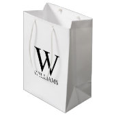 Aangepaste monogram en naam Middelgrote Gift Bag Medium Cadeauzakje (Voorkant Gekanteld)