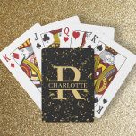 Aangepaste monogram en naam pokerkaarten<br><div class="desc">DIY Maak uw eigen gepersonaliseerde speelkaarten van Ricaso - verander de tekst - voeg uw eigen monogrammed detail en jouw naam toe aan deze kaarten die zijn ontworpen met een geprinte gouddetailachtergrond (de kleur is plat en geen echte gouden vlekken)</div>