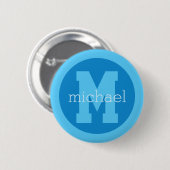Aangepaste monogram en naam ronde button 5,7 cm (Voorkant /achterkant)