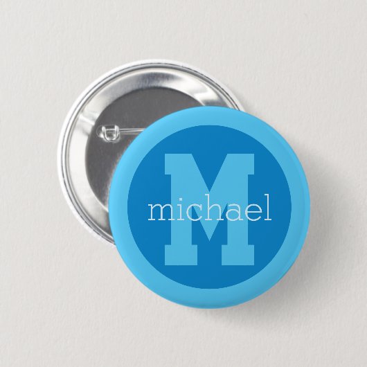 Aangepaste monogram en naam ronde button 5,7 cm (Voorkant /achterkant)