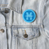 Aangepaste monogram en naam ronde button 5,7 cm (In situ)