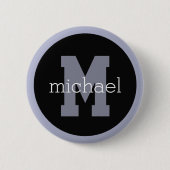 Aangepaste monogram en naam ronde button 5,7 cm (Voorkant)