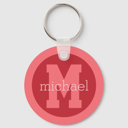 Aangepaste monogram en naam sleutelhanger (Voorkant)