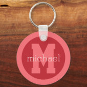 Aangepaste monogram en naam sleutelhanger (Achterkant)