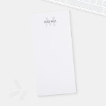 Aangepaste monogram- en naamakerij magnetisch notitieblok<br><div class="desc">De gepersonaliseerde Blocnote van Monogram en van de Naam kenmerkt gepersonaliseerde naam in grijs en monogram in lichtgrijs als achtergrond,  in klassieke serif doopvontstijl,  op witte achtergrond.</div>