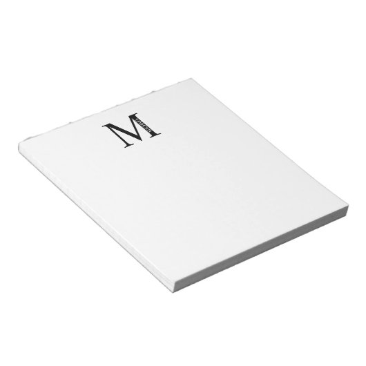 Aangepaste monogram- en naamakerij notitieblok (Schuin)