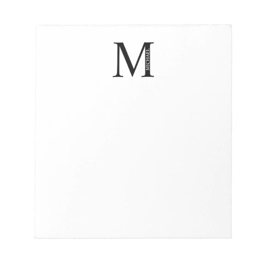 Aangepaste monogram- en naamakerij notitieblok (Voorkant)