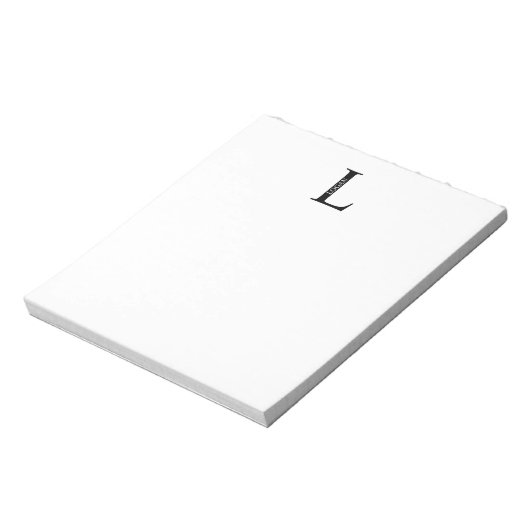 Aangepaste monogram- en naamakerij notitieblok (Linkerzijde)