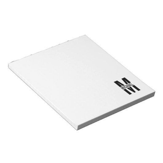 Aangepaste monogram- en naamakerij notitieblok (Schuin)