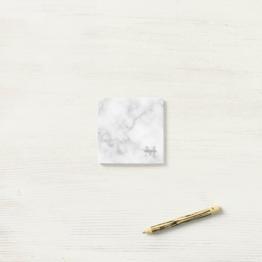 Aangepaste monogram- en naamakerij post-it® notes (Op bureau)