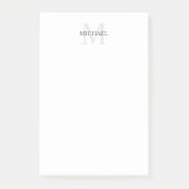 Aangepaste monogram- en naamakerij post-it® notes (Voorkant)