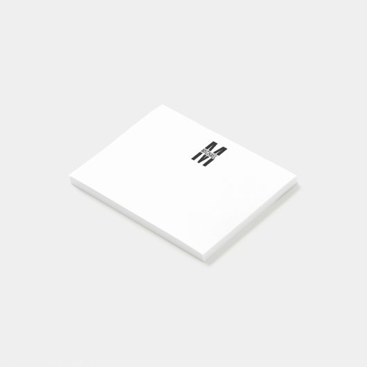 Aangepaste monogram en naamnotities post-it® notes (Schuin)