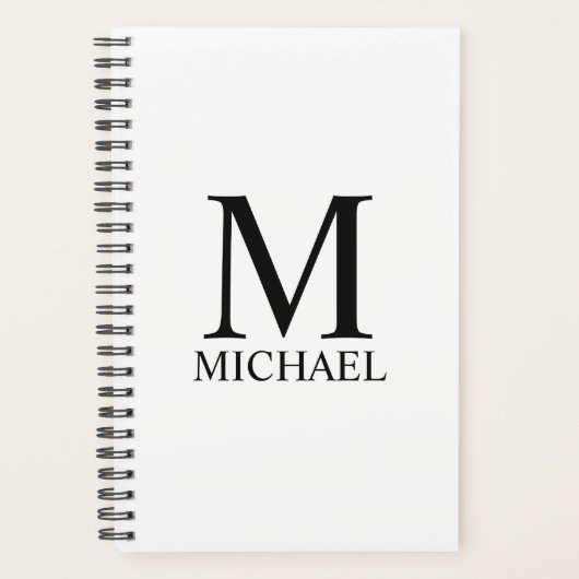 Aangepaste monogram en naamplaatje planner (Voorkant)