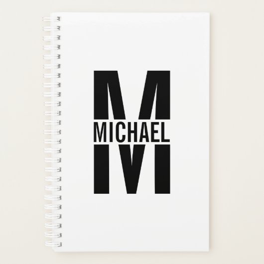 Aangepaste monogram en naamplaatje planner (Voorkant)