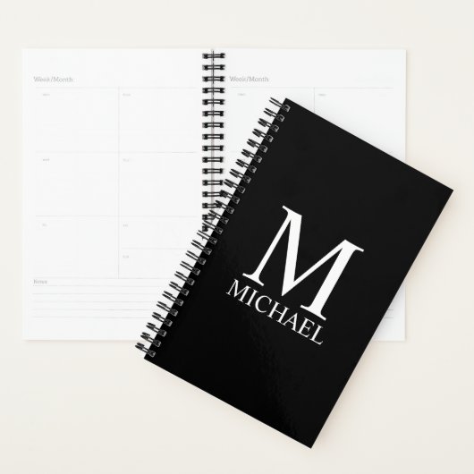 Aangepaste monogram en naamplaatje planner (Display)