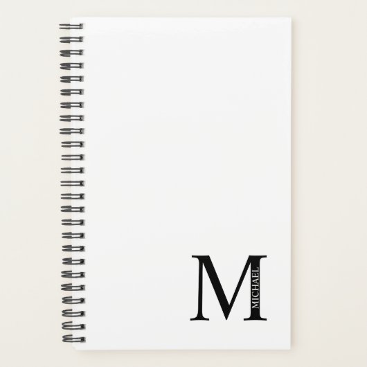 Aangepaste monogram en naamplaatje planner (Voorkant)
