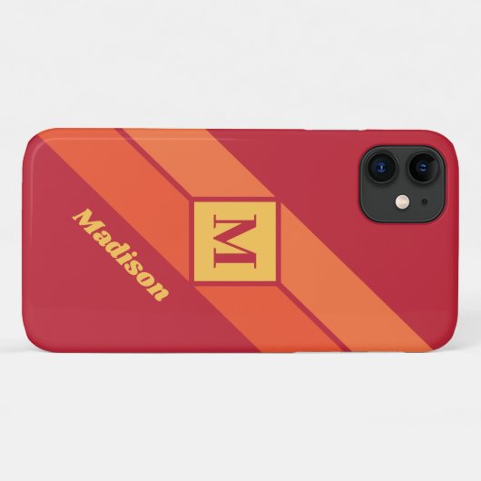Aangepaste monogram- en naamtelefoongevallen Case-Mate iPhone case (Achterkant (horizontaal))