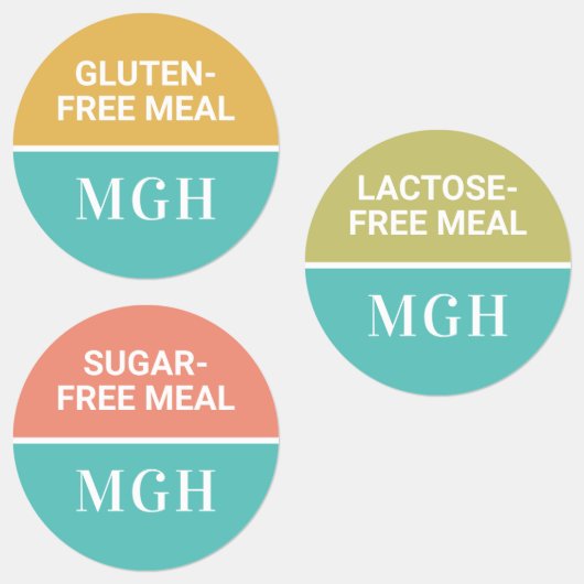 Aangepaste monogram en tekstvoedseletiket labels (Groep)