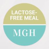 Aangepaste monogram en tekstvoedseletiket labels (Design 2)