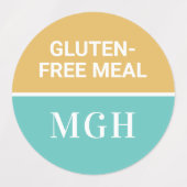 Aangepaste monogram en tekstvoedseletiket labels (Design 1)