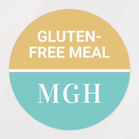 Aangepaste monogram en tekstvoedseletiket labels (Design 1)