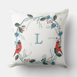 Aangepaste monogram en vogelpest kussen