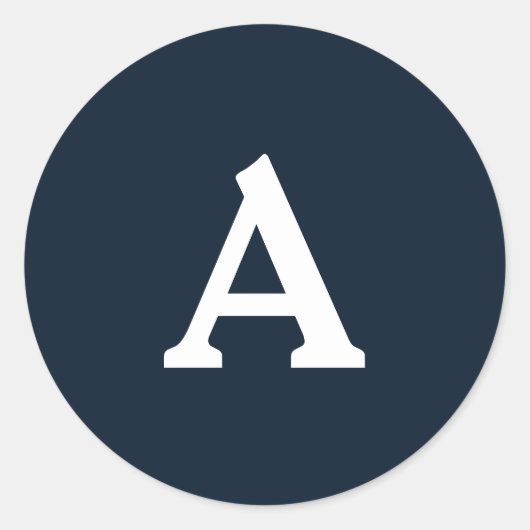 Aangepaste monogram envelop ronde sticker (Voorkant)