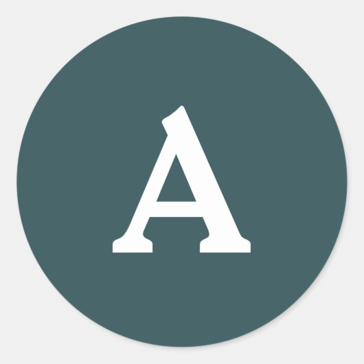 Aangepaste monogram envelop ronde sticker (Voorkant)