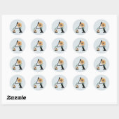 Aangepaste monogram envelop ronde sticker (Vel)