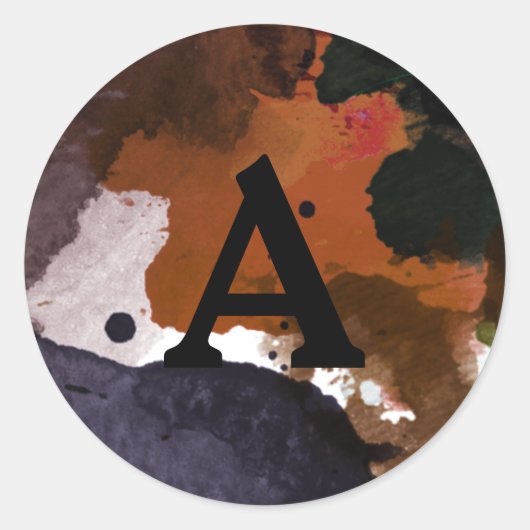 Aangepaste monogram envelop voor meerdere kleuren ronde sticker (Voorkant)