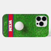 Aangepaste monogram fairway golfbal iPhone hoesje (Achterkant horizontaal)