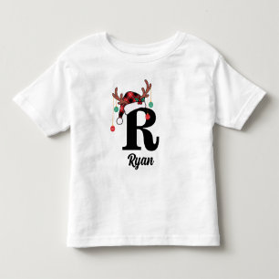Aangepaste Monogram Familie Kerstmis Geplaagd Sant Kinder Shirts