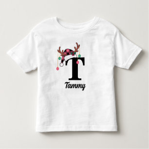 Aangepaste Monogram Familie Kerstmis Geplaagd Sant Kinder Shirts